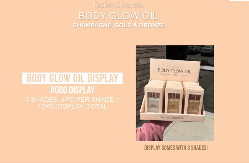 Load image into Gallery viewer, Face- Beauty Creations Body Glow Oil GBO (12pc display,$4 each)
