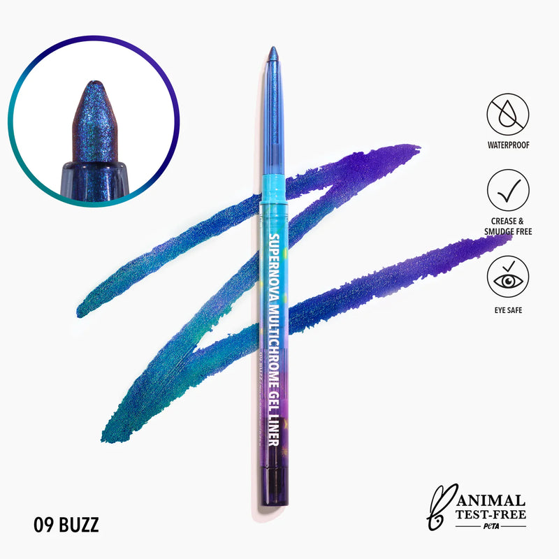 Load image into Gallery viewer, Eyes- Moira Supernova Multichrome Gel Liner 009-Buzz (3pc bundle, $2.50)
