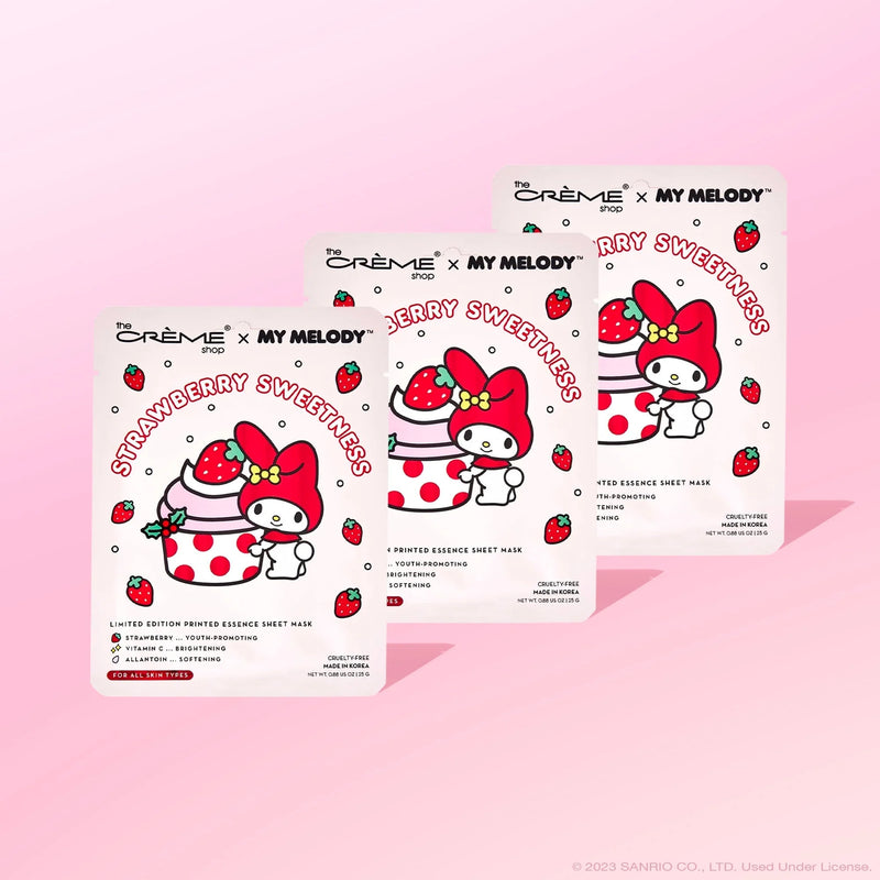 Load image into Gallery viewer, The Crème Shop x Sanrio My Melody Strawberry Sweetness Printed Essence Sheet Mask MMSM9063-3 (3pc pack,$2 each)
