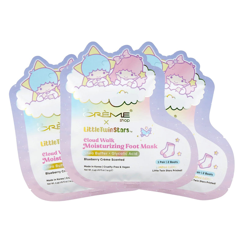 Load image into Gallery viewer, The Crème Shop x Sanrio Little Twin Stars Cloud Walk Moisturizing Foot Masks LYS9594-3 (was 3pc pack,$3.00 each, now $2.00)
