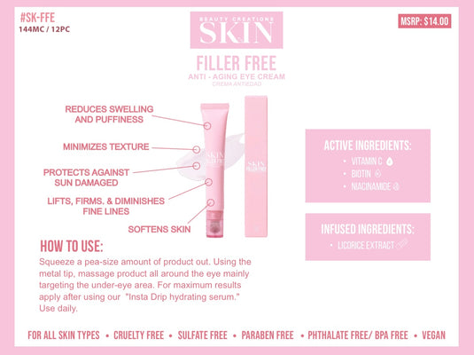 BEAUTY CREATIONS SKINCARE-Filler Free Anti-Aging Eye Cream (3pc bundle, $6 each)