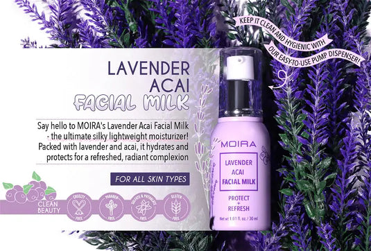 Skincare -MOIRA Lavender Acai Facial Milk FMK001 (3pcs bundle, $5 each)