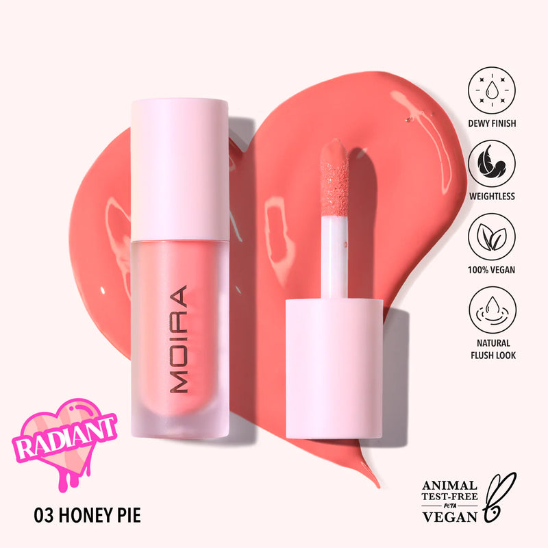 Load image into Gallery viewer, Face-Moira  Love Steady Liquid Blush (003, Honey Pie) (3pc Bulk $3.50 each)
