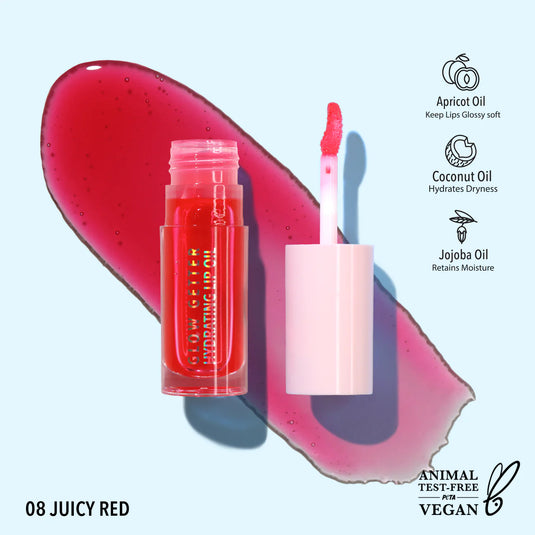 Lips- MOIRA Glow Getter Hydrating Lip Oil GLO008- Juicy Red (3pc Bundle, $3 each)