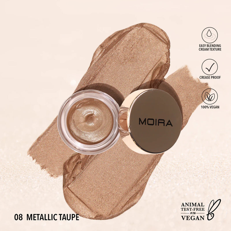 Load image into Gallery viewer, EYES- MOIRA Everlust Shimmer Cream Shadow- ESC 08 Metallic Taupe (3pc bundle, $3 each)
