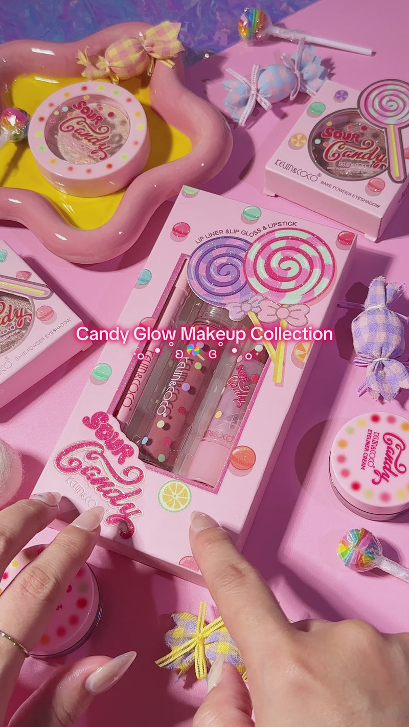 Load and play video in Gallery viewer, Lips-Kevin&amp;Coco Sour Candy Lip Liner, Lip Gloss &amp; Lipstick Set KC258667 ($2 each, 24pc display)
