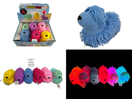 Novelties- Shaggy Dog Light Up Squishy Toy S162743 (6pc box)