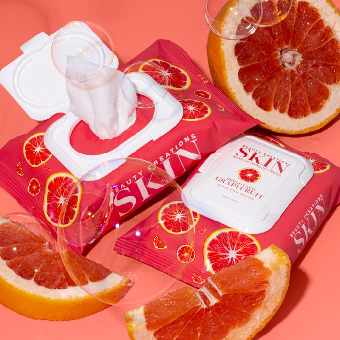 Load image into Gallery viewer, Beauty Creations Skin Makeup Remover Wipes GRAPEFRUIT (6pc bundle, $1 each)
