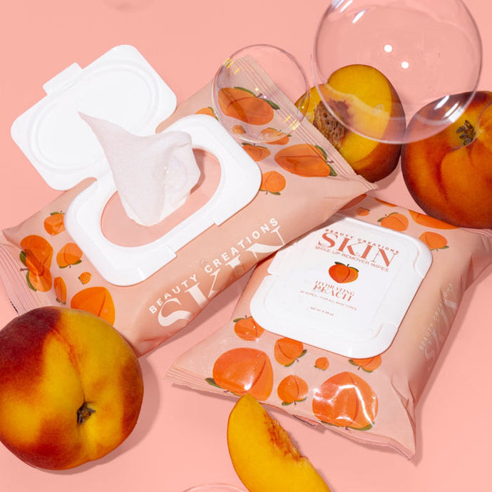 Beauty Creations Skin Makeup Remover Wipes PEACH (6pc bundle, $1 each)