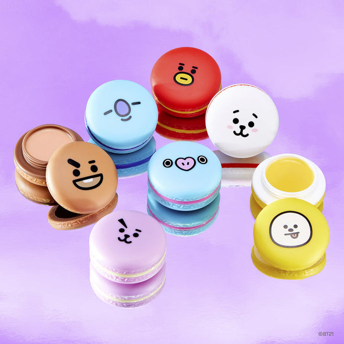 Lips- The Crème Shop | BT21: Macaron Lip Balm Complete Collection, Set of 7 (was $4.50 each, now $3.00 each)