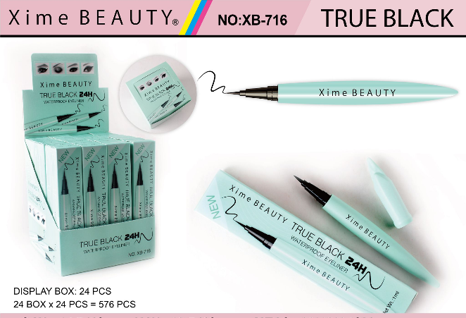 Load image into Gallery viewer, Eyes-Xime Beauty TRUE BLACK 24H Eyeliner XB-716 (24pc display, $2 each)
