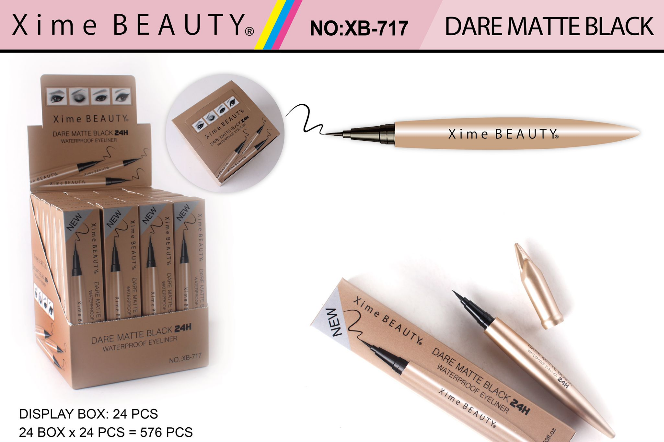 Load image into Gallery viewer, Eyes-Xime Beauty DARE MATTE BLACK 24H eyeliner XB-717 (24pc display, $2 each)
