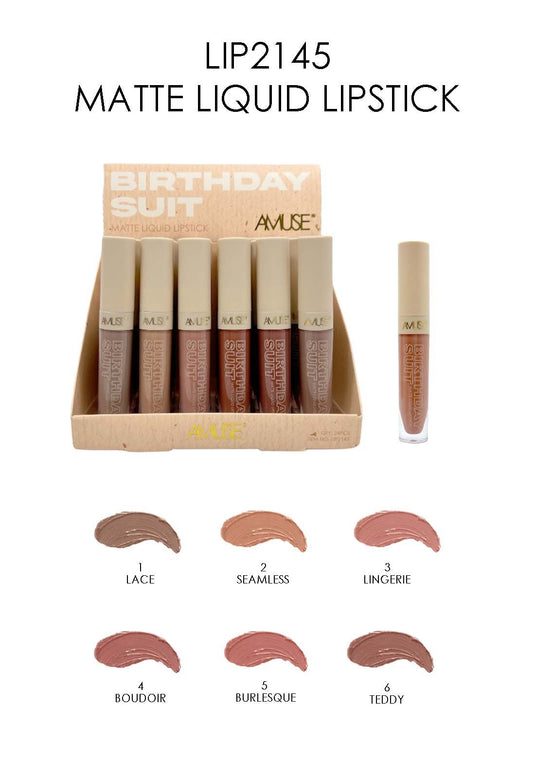 Lips- Amuse Birthday Suit Matte liquid lipstick LIP2145 (24pc display)