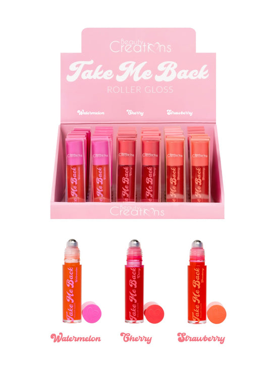 Lips- Beauty Creations Take Me Back Roller Gloss LTBD3 (24pcs display)