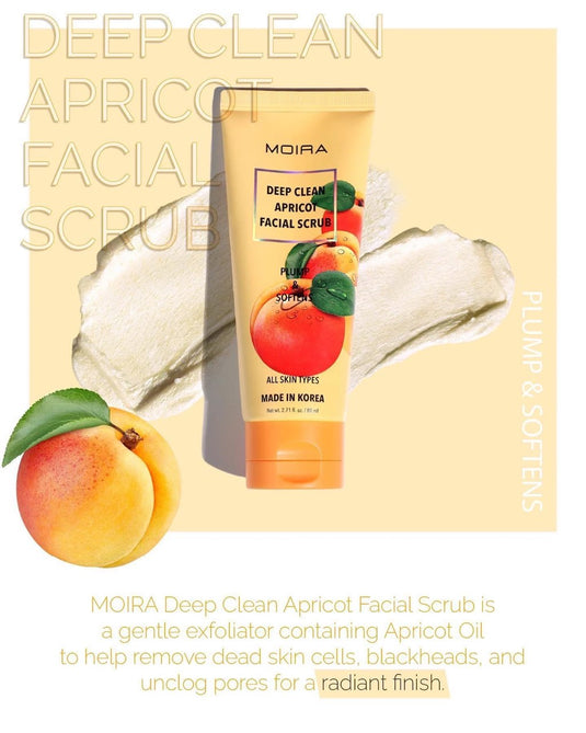 Skincare- Moira FSB004 Deep Clean Apricot Facial Scrub (3pc bundle,$3.50 each)