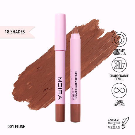 MOIRA LBM001 Lip Bloom Lipstick Pencil - FLUSH (3pc Bundle, $3.50 each)