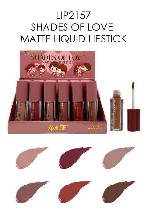 Lips- Amuse Shades of Love Matte liquid lipstick LIP2157 (24pc display)