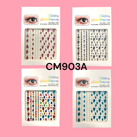 Face Accessories-Face/Nail 3D Sticker Jewels CM903A (12pc pack)