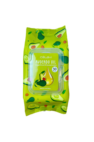 Celavi Avocado Oil- Makeup remover oil wipes (6pc BULK $1 each)