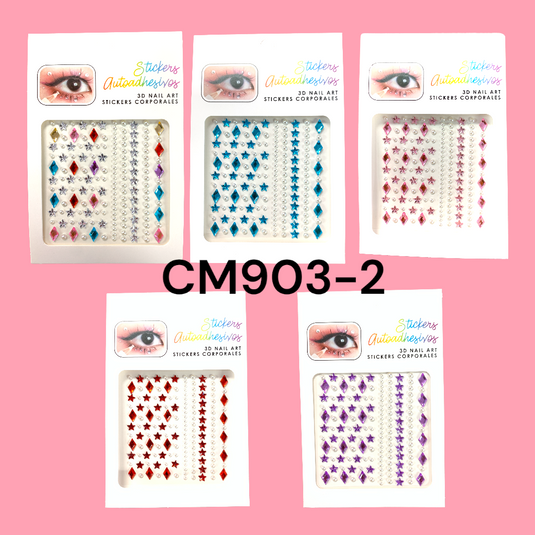 Face Accessories-Face/Nail 3D Sticker Jewels CM903-2 (12pc pack)