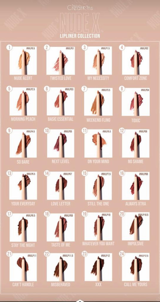 Lips-Beauty Creations Nude X Lip Liner- NXLP09 Taste Of Me (12pc Bundle, $2 each)