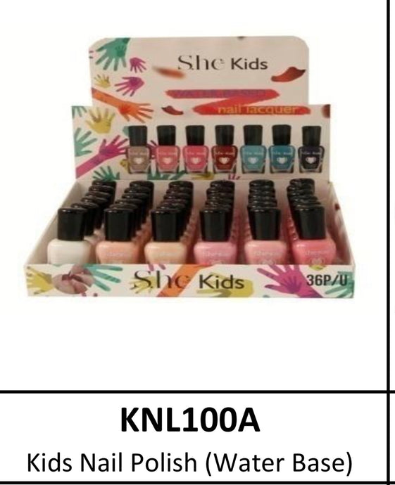 Kids water base Nail Polish #100A  (36pc Bulk)