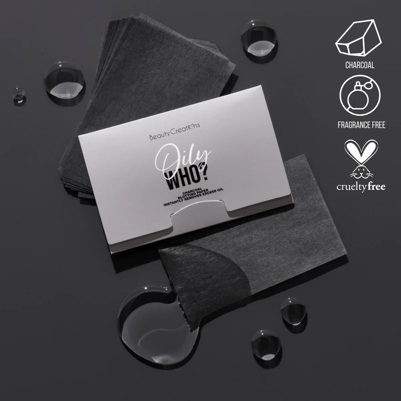 Load image into Gallery viewer, Face-Beauty Creations Oily Who? Blotting Paper- Charcoal OCP02 (24pc display, $2 each)
