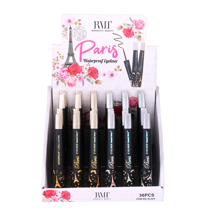 Eyes- RMT Paris BLACK liquid eyeliner EL204 (36pc display, $1.25 each)