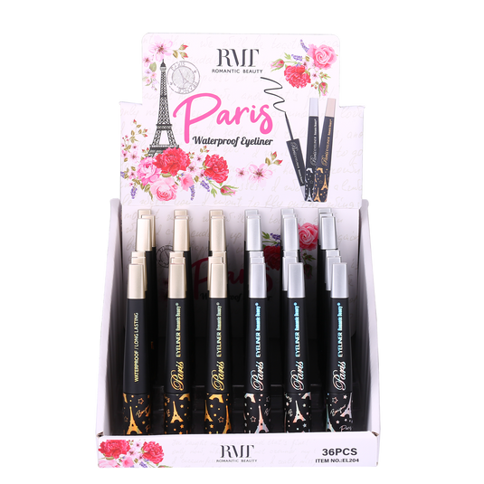 Eyes- RMT Paris BLACK liquid eyeliner EL204 (36pc display, $1.25 each)