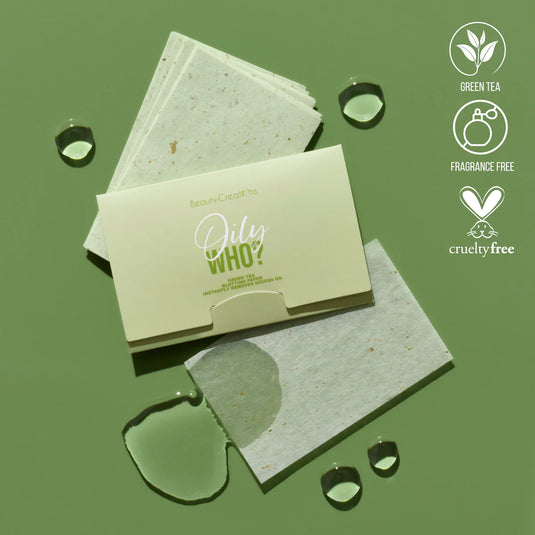 Face-Beauty Creations Oily Who? Blotting Paper- Green Tea OCP01 (24pc display, $2 each)