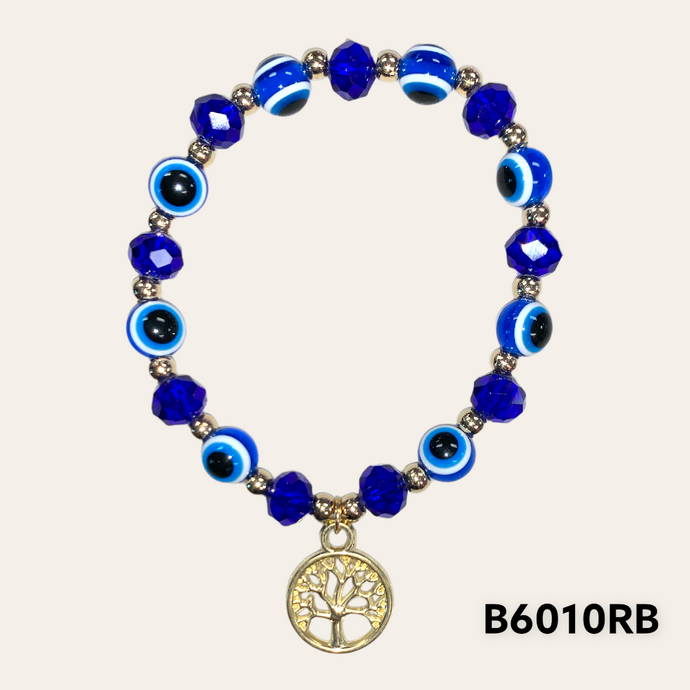 Evil eye & Tree of Life bracelet-Royal Blue B6010RB (12pc pack)