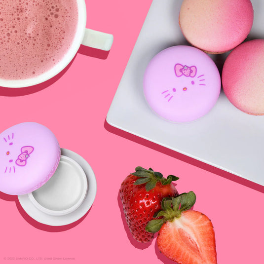 Lips- The Crème Shop x Hello Kitty Macaron Lip Balm - Strawberry Rose Latte HMLB8384 (6pc bundle,$4.50 each)