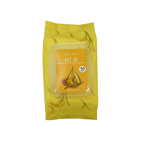 Celavi Rice Oil- Makeup remover oil wipes (6pc BULK $1 each)