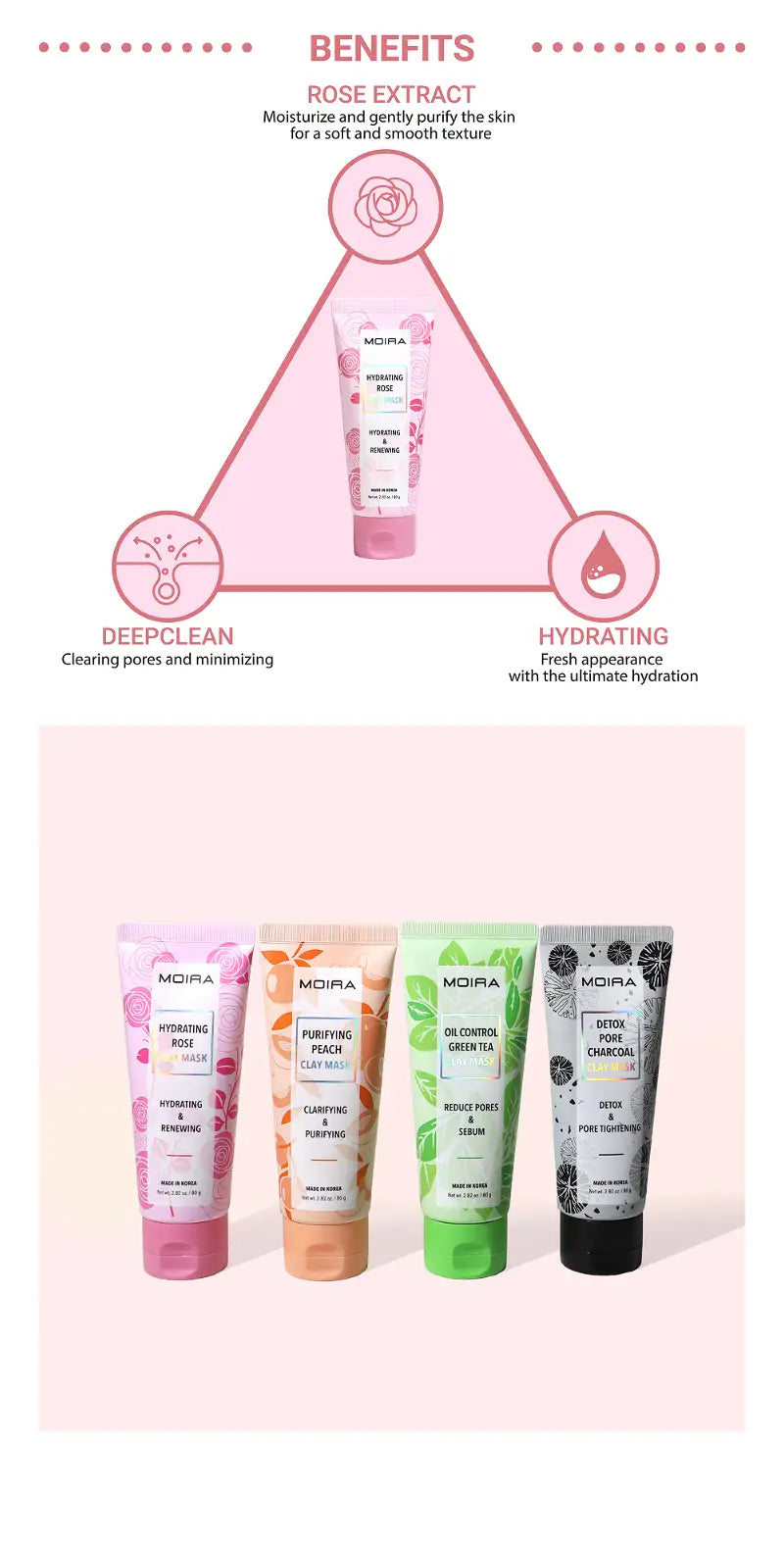 Load image into Gallery viewer, MOIRA CLM003 Hydrating Rose Clay Mask (3pc Bundle, $5 each)
