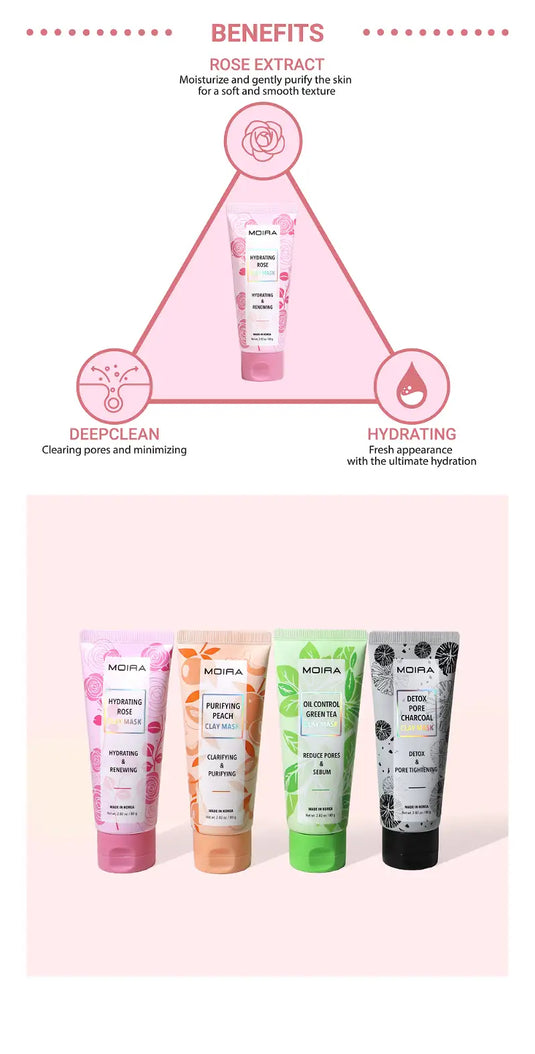 MOIRA CLM003 Hydrating Rose Clay Mask (3pc Bundle, $5 each)