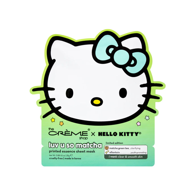 Skincare- The Crème Shop x Hello Kitty Luv U So Matcha Printed Essence Sheet Mask HKM8376 (6pc bundle,$2.50 each)