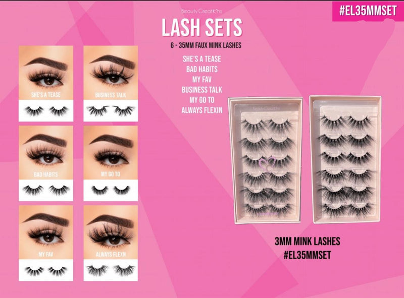 Load image into Gallery viewer, Eyes- Beauty Creations 35mm Mink Lash Set EL35MMSET (3pc bundle was $13.00 each)
