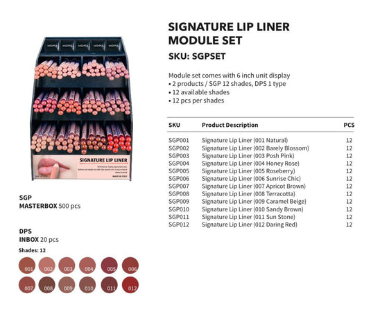 Lips - Moira Signature Lip Liner Display (144pcs +12 testers)