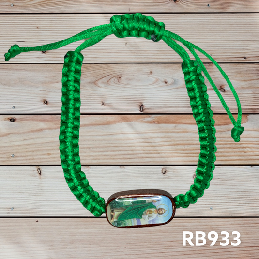 Wooden San Judas bracelet RB933 (12pc pack)