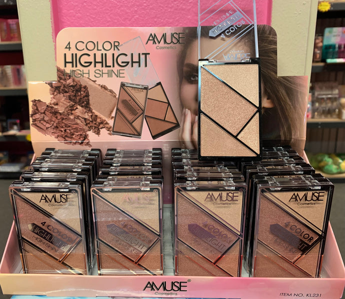 Amuse 4 color highlight palette (24pc display, $1.50 each)