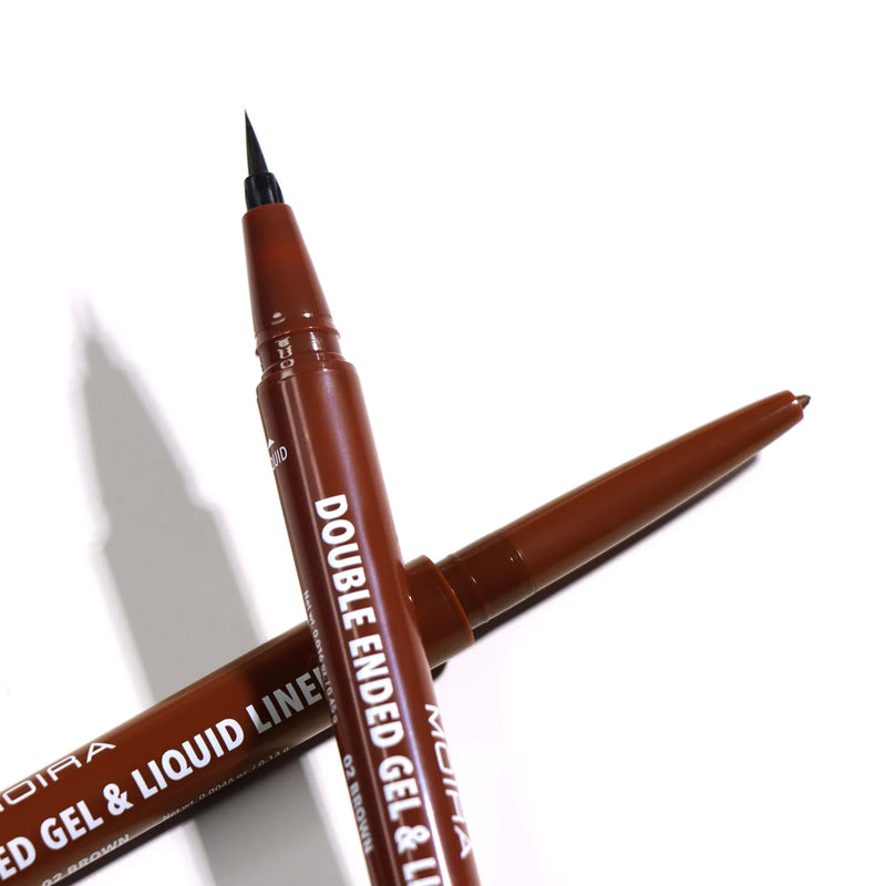 Load image into Gallery viewer, MOIRA Double Ended Gel &amp; Liquid Liner Del002 - BROWN (3pc bundle,$3 each)
